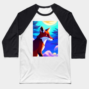 SERENE ELEGANT FOX LOOKING RIGHT Baseball T-Shirt